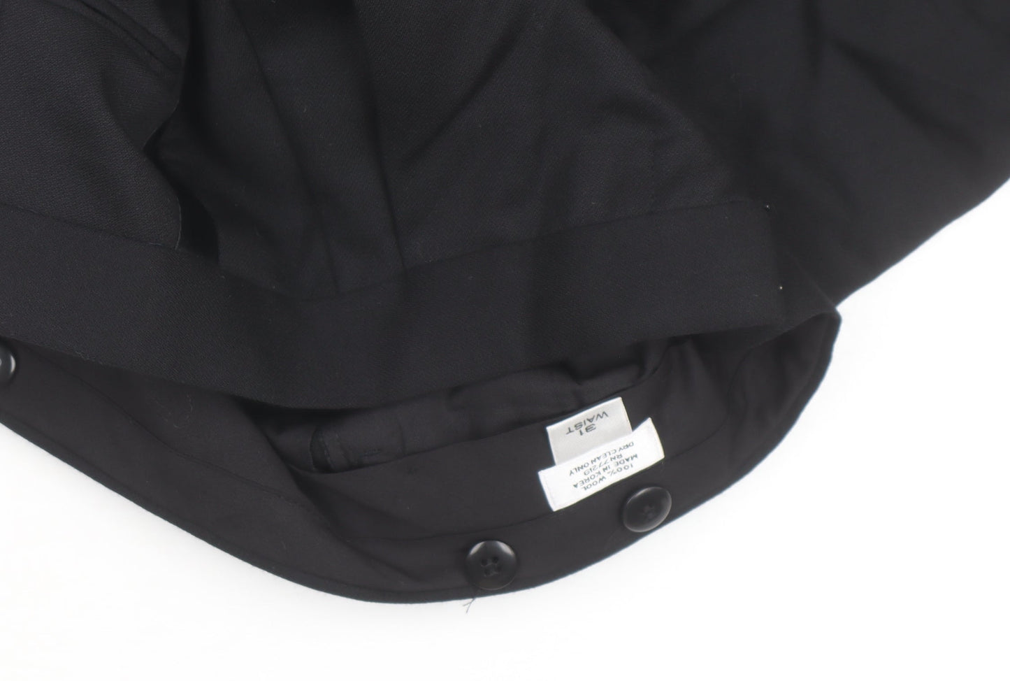 Versini Men's Black 31in Formal Pleated Wool Dress Pants
