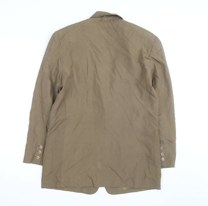 Tracy M Unisex Brown Silk Lined Mid-Length Blazer M
