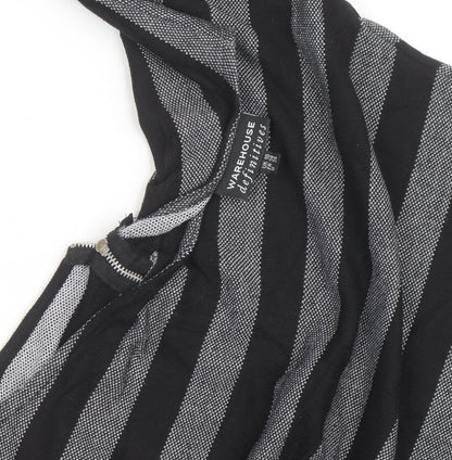 Warehouse Women’s Black Striped Bodycon Knit Dress Size 10