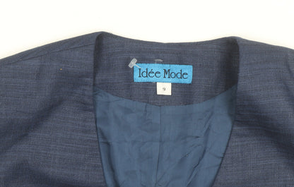 Idée Mode Women’s Blue V-Neck Short Sleeve Classic Blouse Size 8
