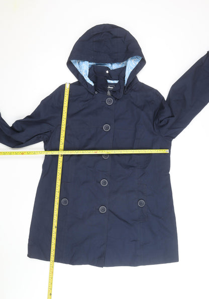 L.L. Bean Men's Blue Hooded Rain Coat Size L Cotton Nylon Waterproof