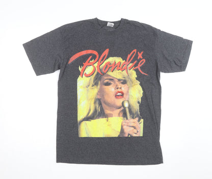 Fruit of the Loom Mens Grey Blondie Band Graphic T-Shirt Size 14-15 Years