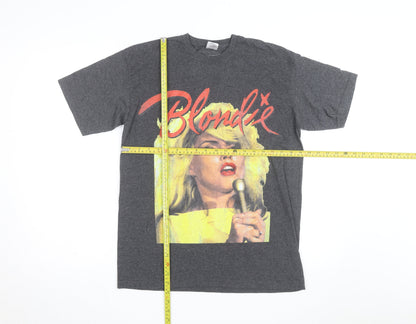 Fruit of the Loom Mens Grey Blondie Band Graphic T-Shirt Size 14-15 Years