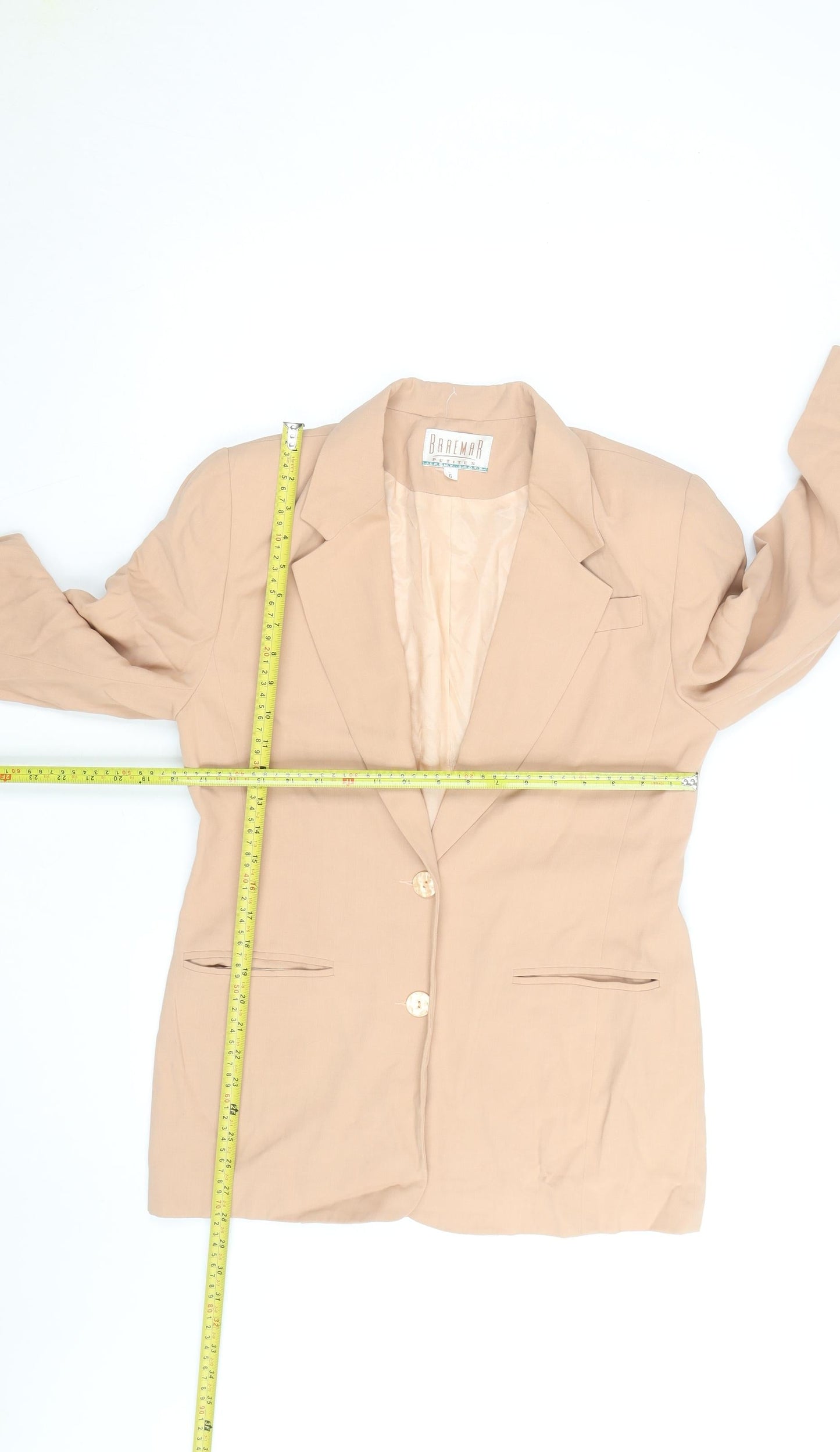Braemar Petites Beige Classic Blazer Womens Size 6 Tailored Jacket