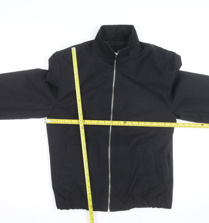 F&F Men's Black Bomber Jacket Size S Full Zip Polyester
