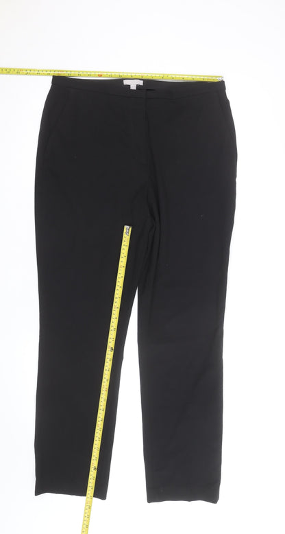 H&M Women Black Stretch Dress Pants Size 12 Straight Leg Trousers