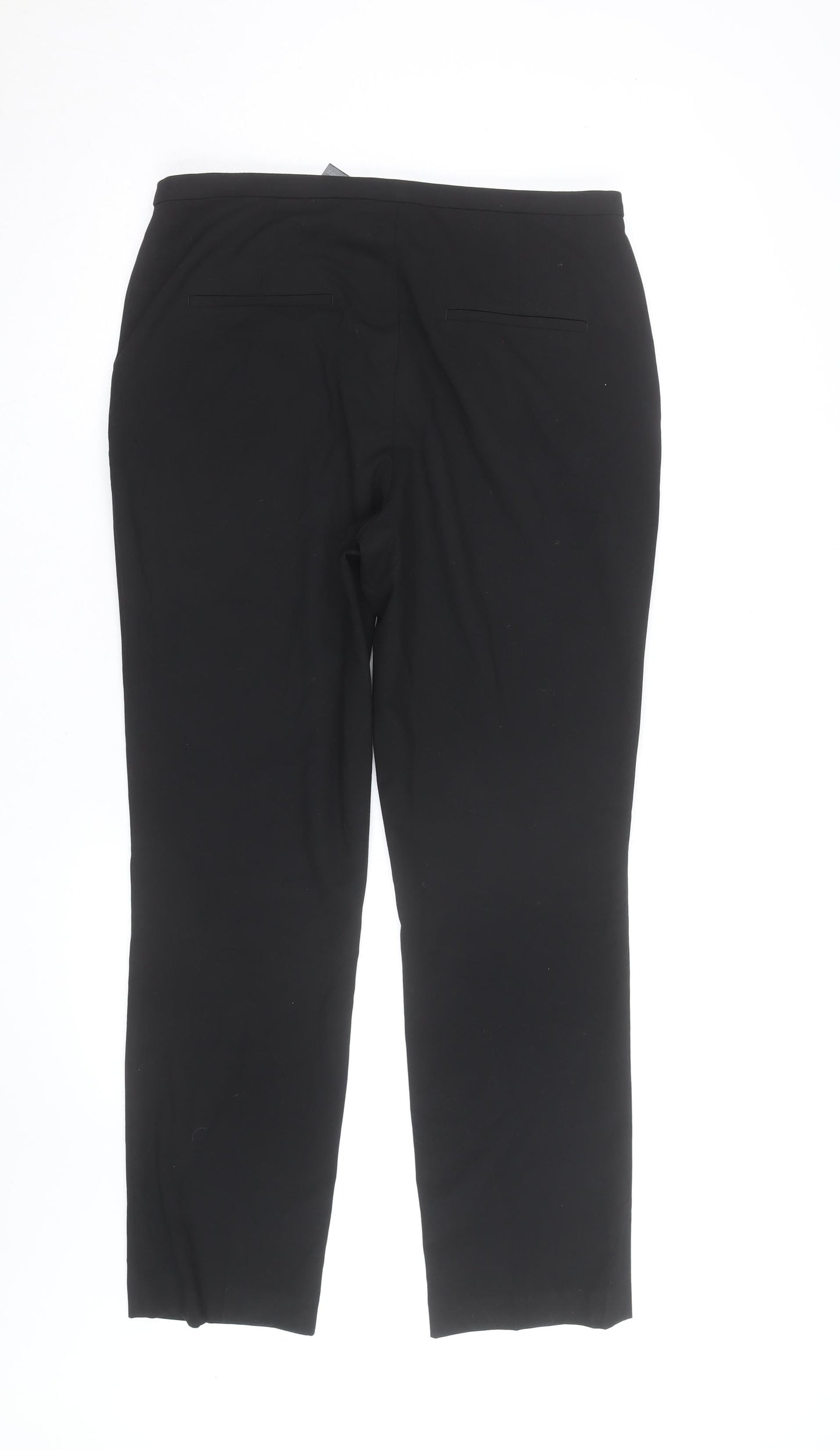 H&M Women Black Stretch Dress Pants Size 12 Straight Leg Trousers