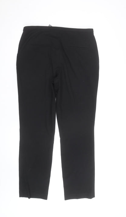H&M Women Black Stretch Dress Pants Size 12 Straight Leg Trousers