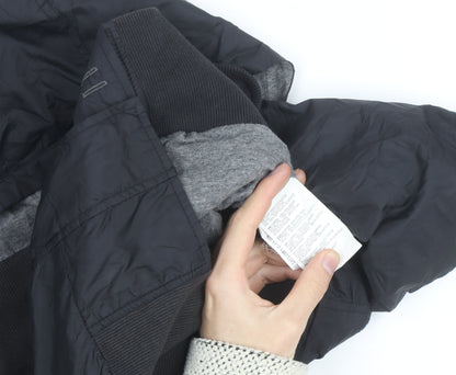 Bench Women's Black Hooded Bomber Jacket Size L Windproof Casual