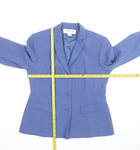 Jones New York Women Blue Petite 4P Classic Blazer Jacket