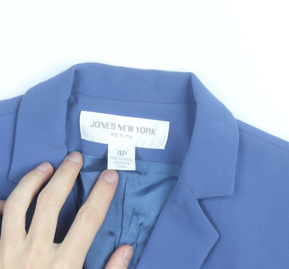 Jones New York Women Blue Petite 4P Classic Blazer Jacket