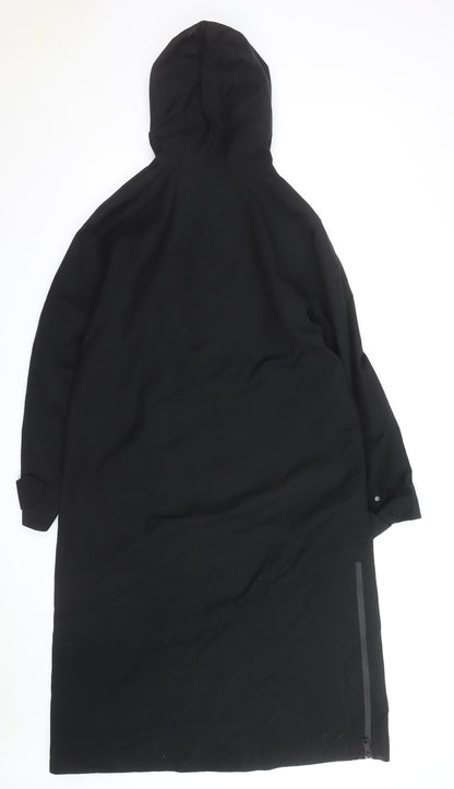 Jaeger Women's Black Waterproof Long Hooded Rain Coat Size 8