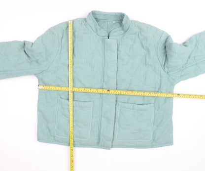Marks and Spencer Women’s Sea Green Quilted Cotton Jacket Size 14