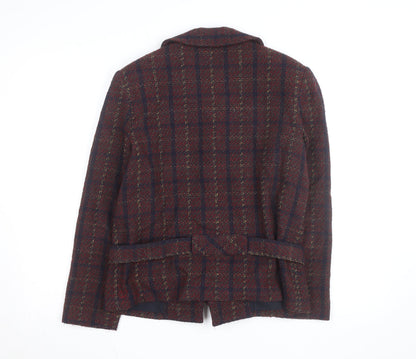 Relance Womens Multicoloured Wool Blend Tweed Blazer Jacket Size Regular