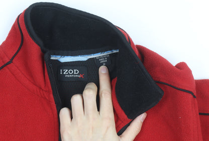 Izod Men's Red Fleece 1/4 Zip Pullover Jacket Size M