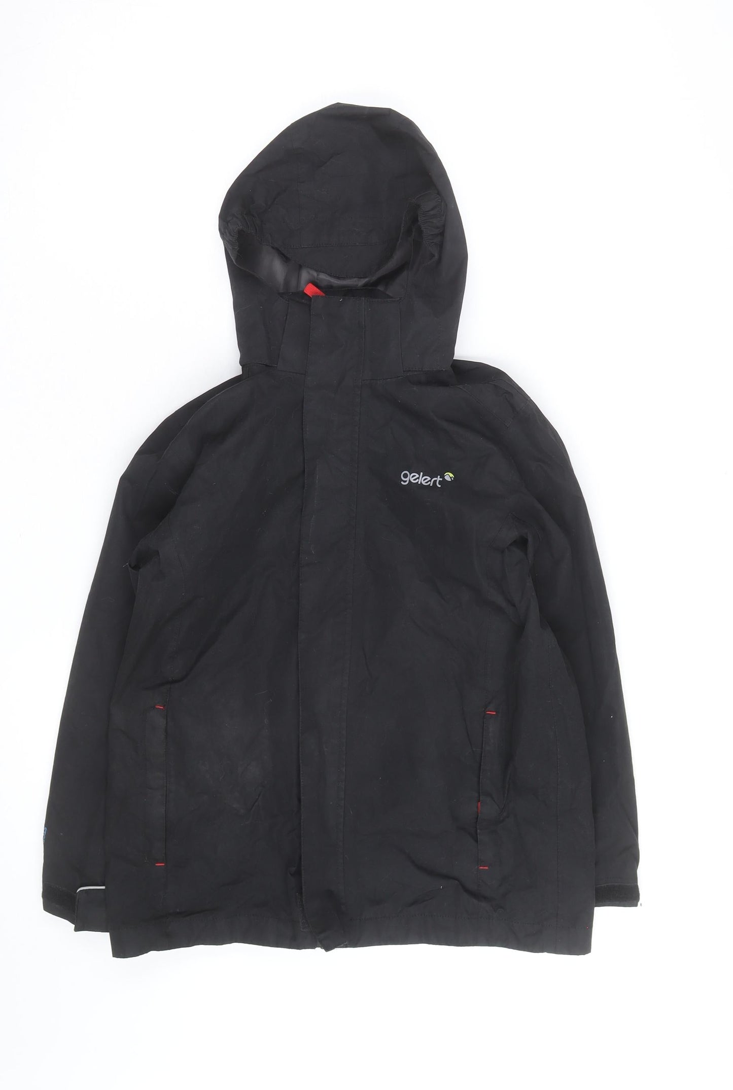 Gelert Boys Black Waterproof Hooded Rain Coat Jacket 11-12 Years