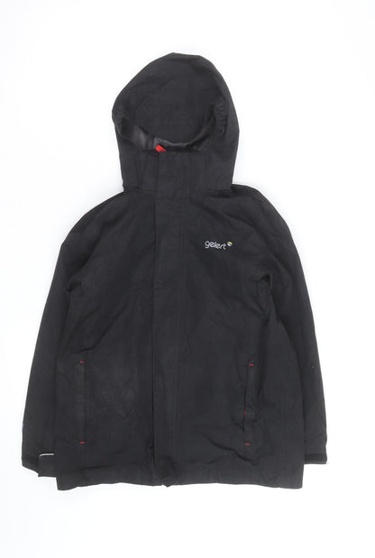 Gelert Boys Black Waterproof Hooded Rain Coat Jacket 11-12 Years