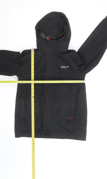 Gelert Boys Black Waterproof Hooded Rain Coat Jacket 11-12 Years