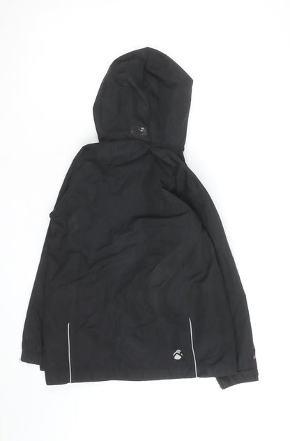 Gelert Boys Black Waterproof Hooded Rain Coat Jacket 11-12 Years