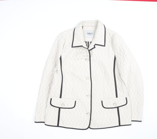 Gelco Outdoor Women’s Ivory Quilted Mid-Length Jacket Size 14