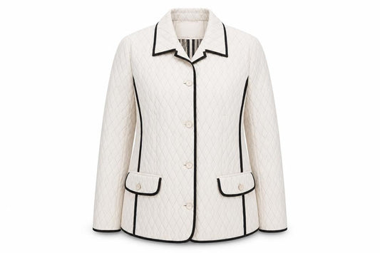 Gelco Outdoor Women’s Ivory Quilted Mid-Length Jacket Size 14