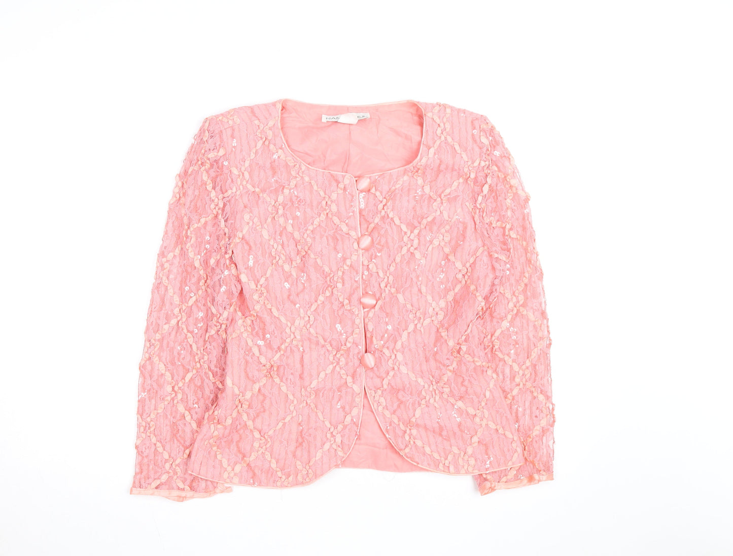 Nancy Neil Women's Pink Lace Sequin Cardigan S Partywear