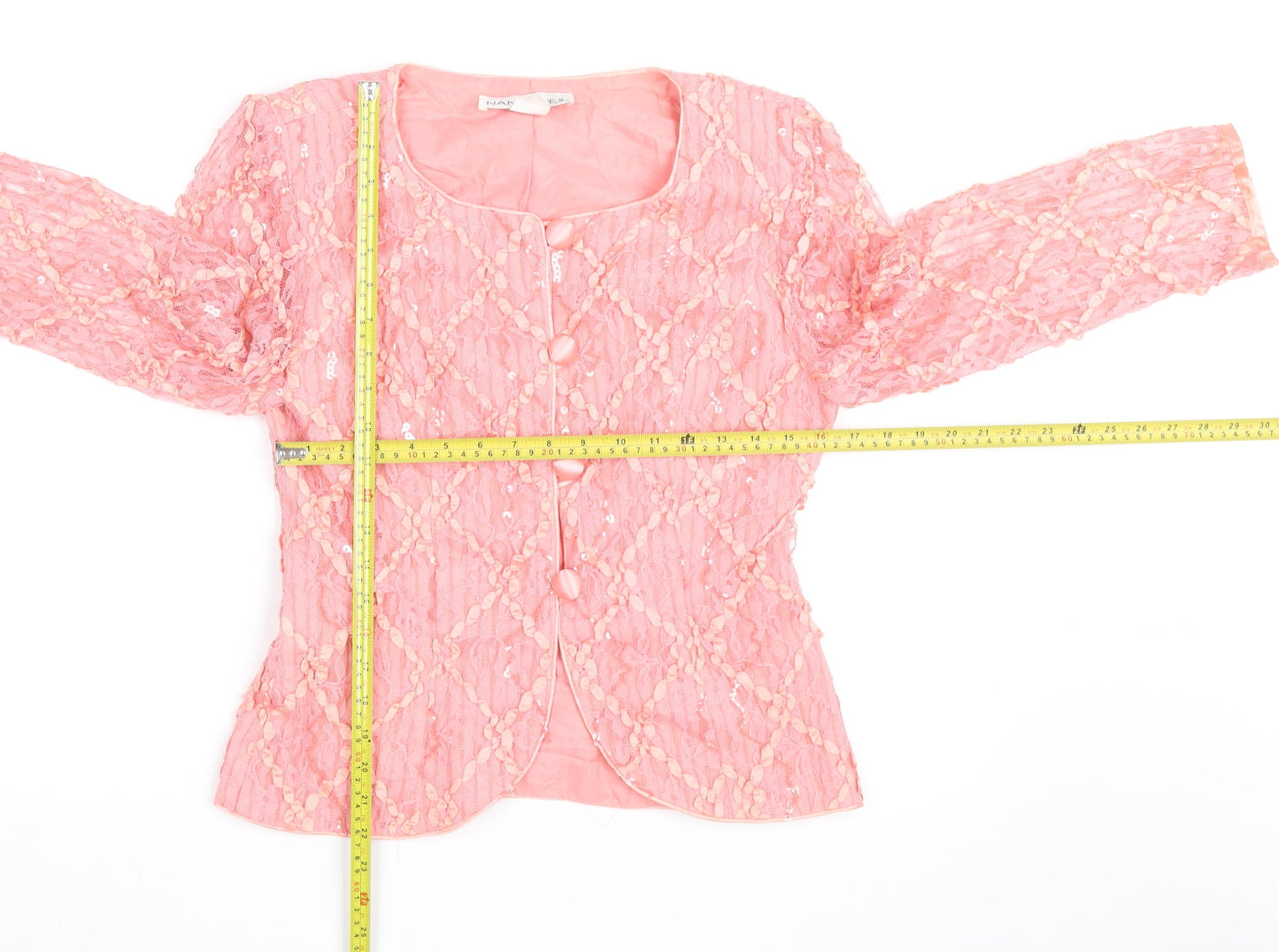 Nancy Neil Women's Pink Lace Sequin Cardigan S Partywear