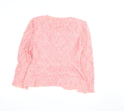 Nancy Neil Women's Pink Lace Sequin Cardigan S Partywear