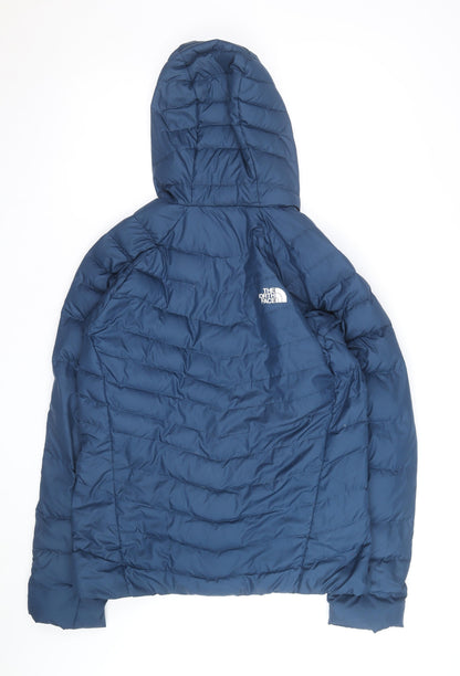 The North Face Men’s Blue L Hooded Puffer Jacket Lightweight Insulated
