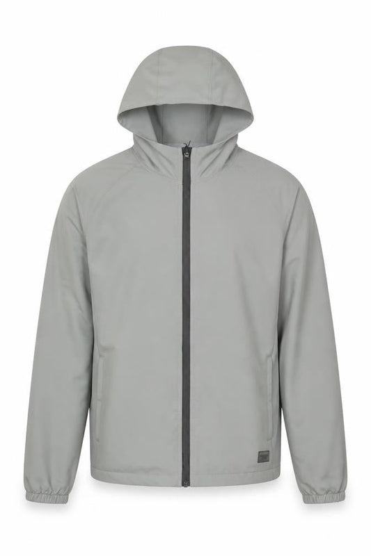 Abercrombie & Fitch Men’s Grey L Hooded Full Zip Windbreaker Jacket