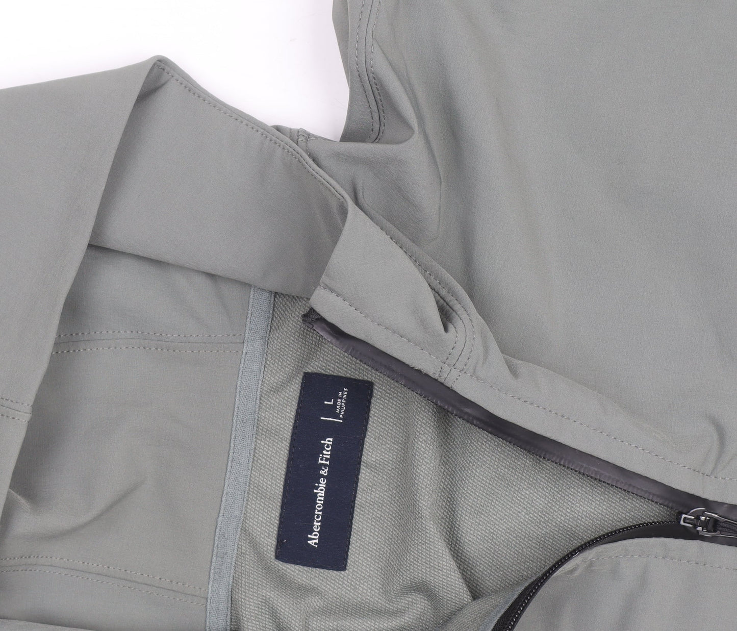 Abercrombie & Fitch Men’s Grey L Hooded Full Zip Windbreaker Jacket