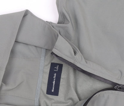 Abercrombie & Fitch Men’s Grey L Hooded Full Zip Windbreaker Jacket