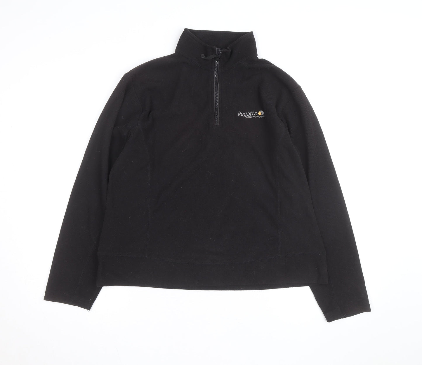 Regatta Womens Black Fleece 1/4 Zip Pullover Sweatshirt Size M