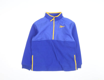 Reebok Men’s Blue 1/4 Zip Fleece Sweatshirt XL High Neck