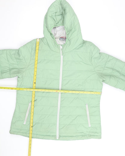 Peter Storm Women's Green Hooded Puffer Jacket Size 18