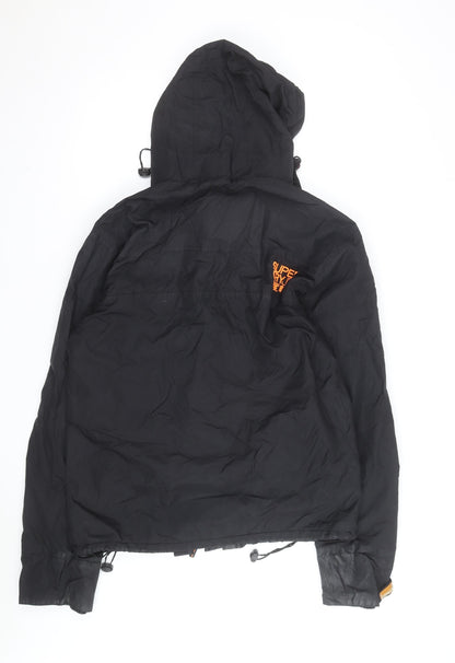Superdry Men's Black 2XL Windbreaker Hooded Jacket