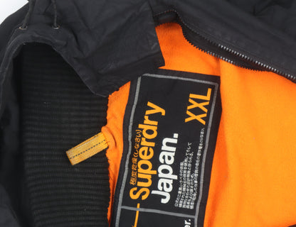 Superdry Men's Black 2XL Windbreaker Hooded Jacket