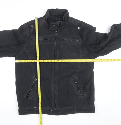 Dissident Men's Black Regular Fit Biker Jacket L 42in Polyester
