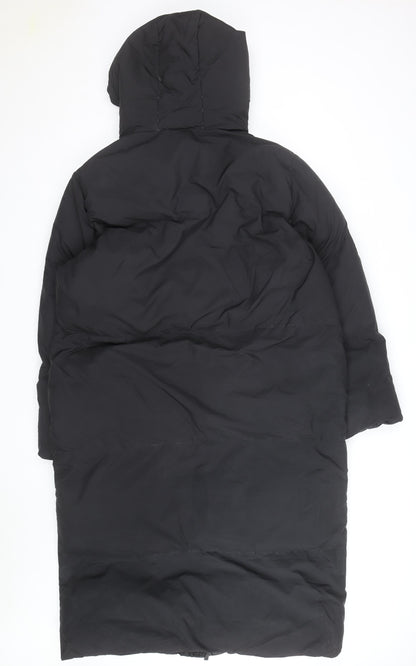 Threadbare Womens Black Long Hooded Puffer Coat Size 14