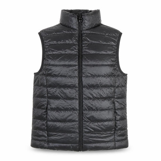 Boohoo Women’s Black Puffer Waistcoat Gilet Size 8 Quilted Zip