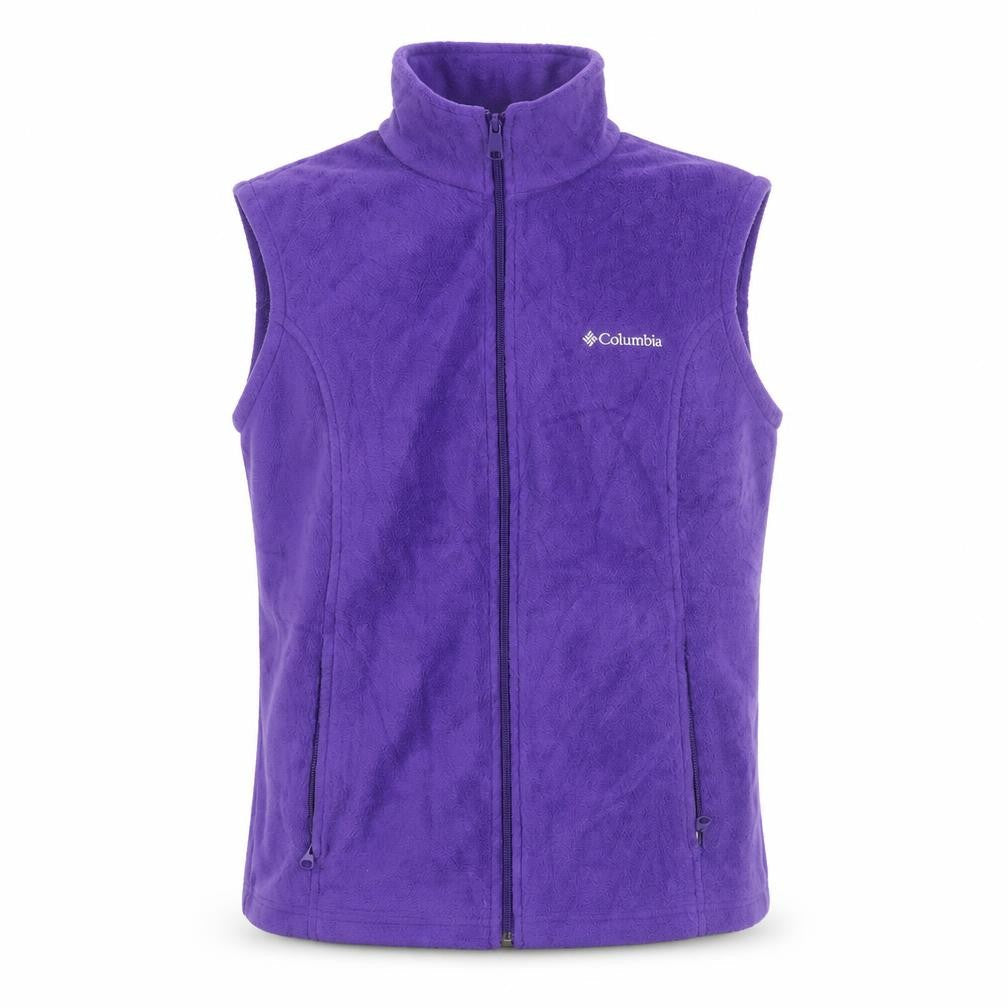 Front view of Columbia unisex adults purple fleece bodywarmer gilet, size L