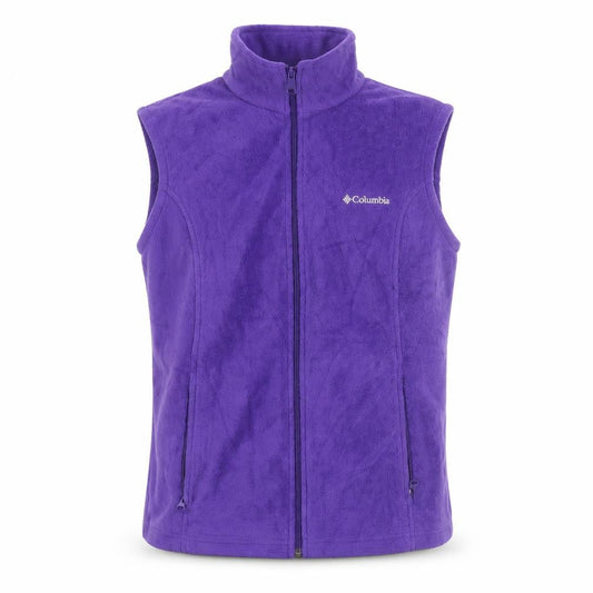 Front view of Columbia unisex adults purple fleece bodywarmer gilet, size L