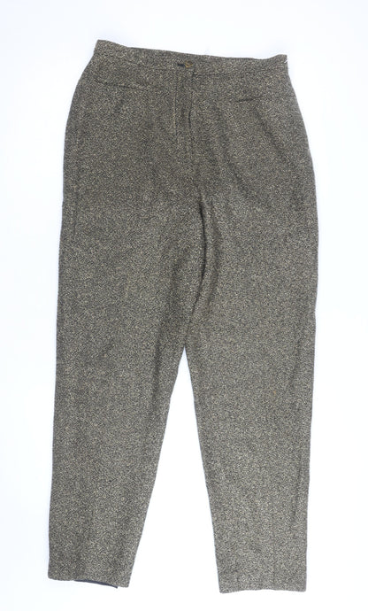 Tabi International Women's Black Tweed Tapered Trousers Size 10