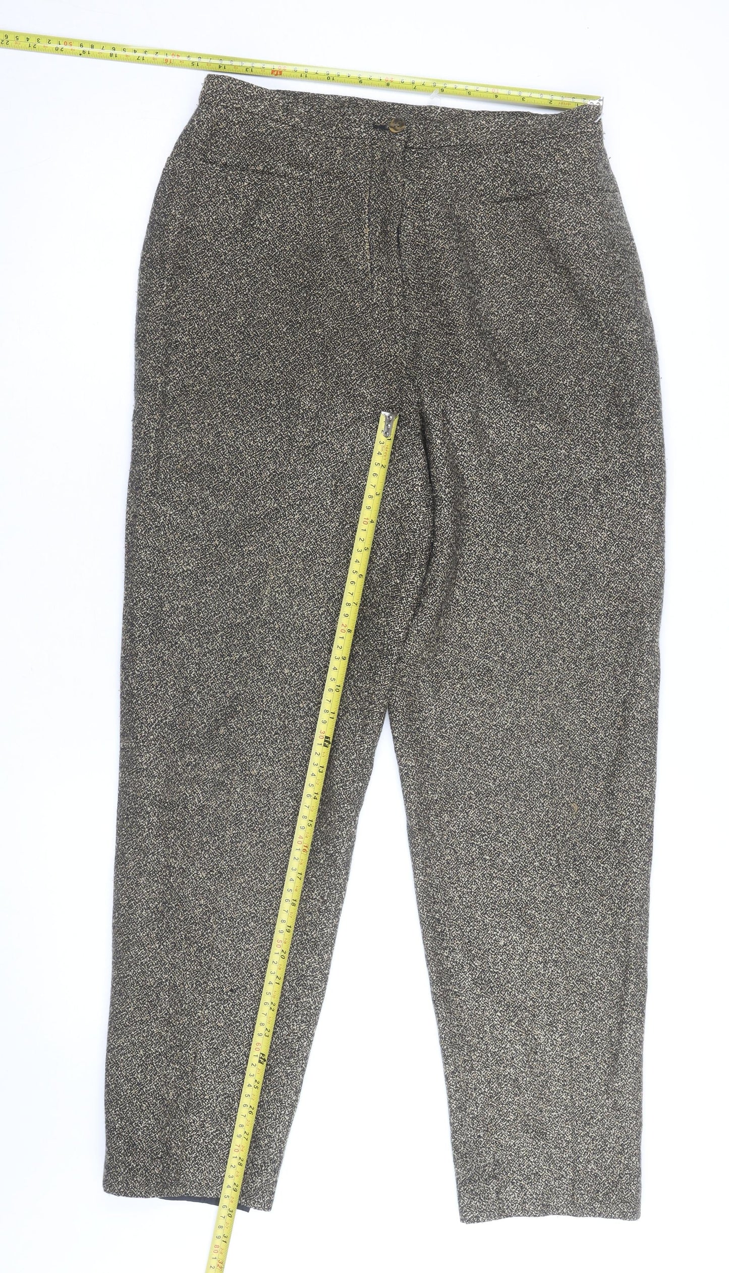 Tabi International Women's Black Tweed Tapered Trousers Size 10
