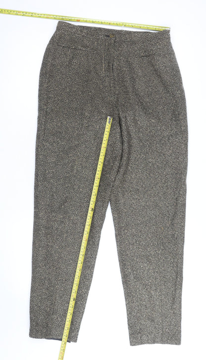 Tabi International Women's Black Tweed Tapered Trousers Size 10