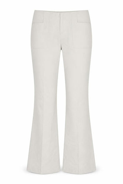 Rampage Women’s Beige Flared Stretch Cotton Trousers Size 12