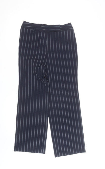 Talbots Petites Navy Pinstripe Wide-Leg Trousers Size 8 Petite