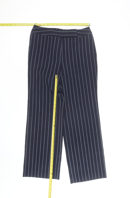 Talbots Petites Navy Pinstripe Wide-Leg Trousers Size 8 Petite