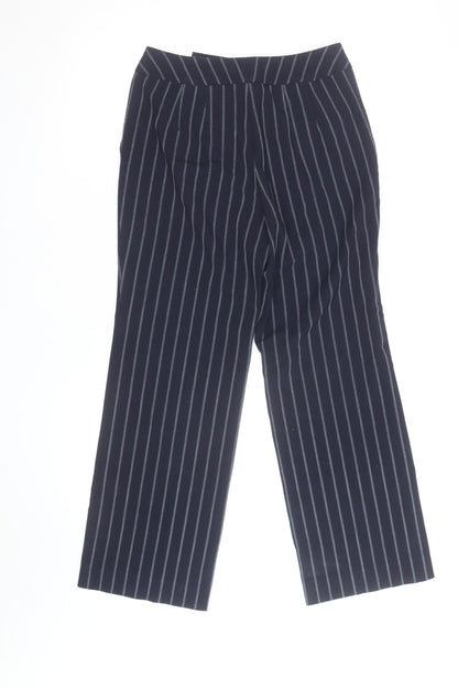 Talbots Petites Navy Pinstripe Wide-Leg Trousers Size 8 Petite