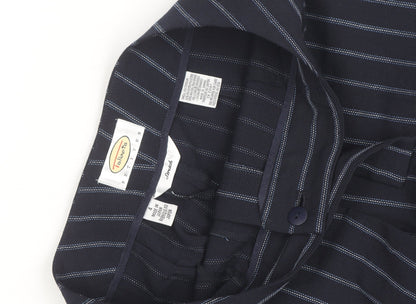 Talbots Petites Navy Pinstripe Wide-Leg Trousers Size 8 Petite
